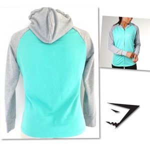 Gymshark Tops - GymShark Fit Hoodie Grey Marl/Mint Green XS Gymshark Tops - GymShark Fit Hoodie Grey Marl/Mint Green XS